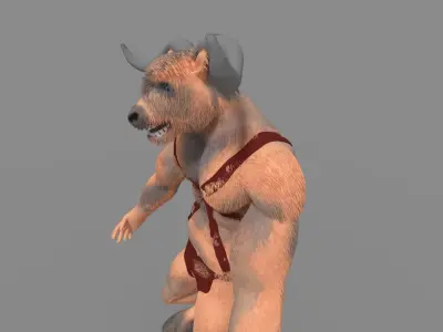 minotaur animal in bathing suit 3D model