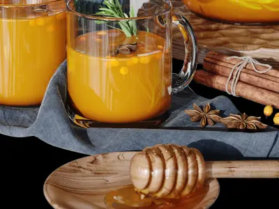 Honeycomb decorative set 3D model