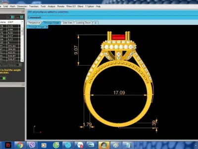 Luxury Princess Cut Gemstone Engagement Ring for Women  487 3D print model