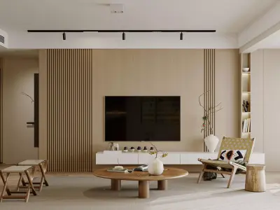 Modern living room dining room interior scenes 244 3D model