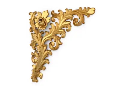 Classic carved corner decor ornament cnc 3d printing stl 09 3D print model