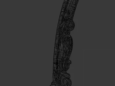Classic Carved Bed 3D model 05 3D model