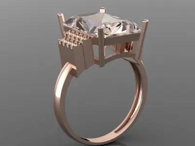 An engagement ring 3Dmodel 3Dprint Free 3D print model