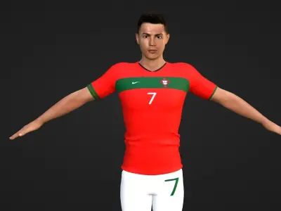 Cristiano Ronaldo - Portugal Low-poly 3D model