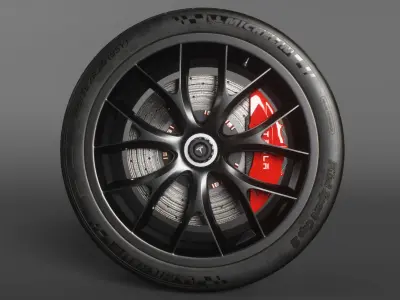 Sport Car Wheels Tesla Michelin Low-poly 3D model