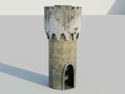 Tower 3D model textures PBR 4K  Low-poly 3D model