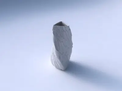 Vase twist triangle with organic cells 3D print model