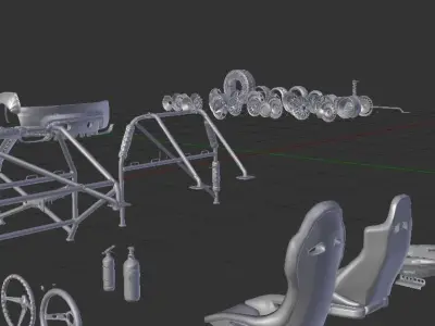 Car tuning pack 3D model