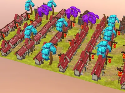 Low poly Stylized Packed Low-poly 3D model