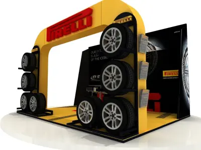 Pirelli Tire Expo Stand 3 units 3D model