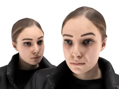 Woman in winter casual style 56 Low-poly 3D model