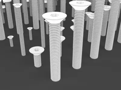 ISO Metric Hex Screws Kitbash  3D model