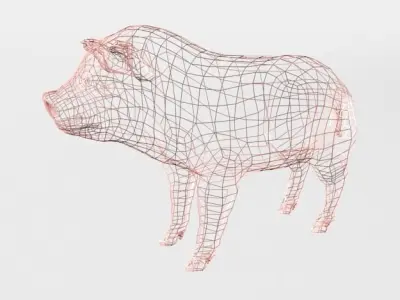Mini Pig Low-poly 3D model
