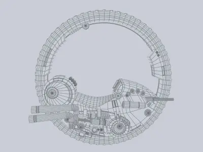 Mono wheel vehicle Low-poly 3D model