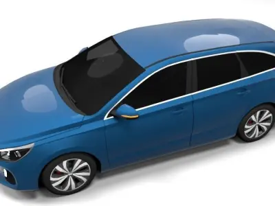 HYUNDAI I30 2018 ESTATE LOWPOLY Low-poly 3D model