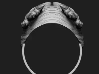 Skull ring jewelry wooden  vol7  3D print model
