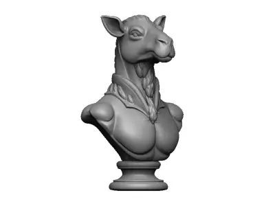 camel head bust 3D print model