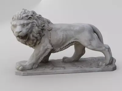 Lion Sculpture Statue 3D model