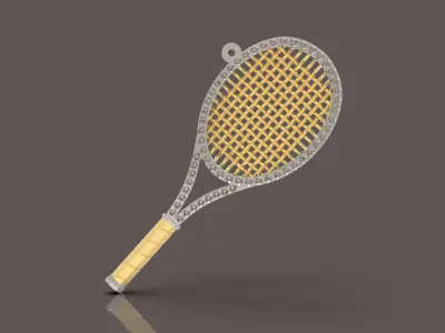 Fine Tennis pendant with stones 3D print model