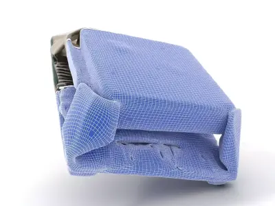 Silver CPU Chip model pack Low-poly 3D model