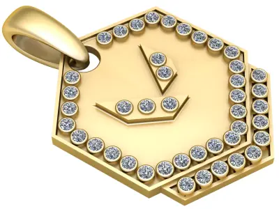 Hexa Sapphire Emblem Pendant 3D print model