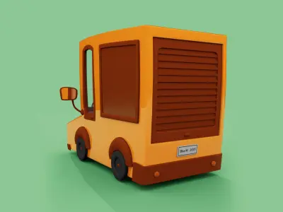 Cartoon Car - Truck - Advertisement Car 3D model