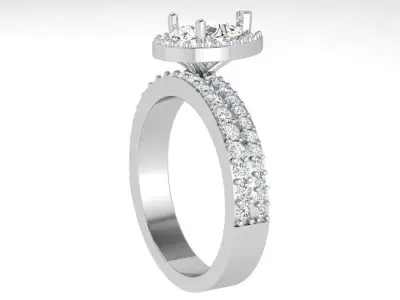 Pear Halo Ring 3899 3D print model