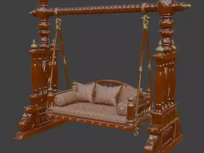 Wooden Swing 3D model