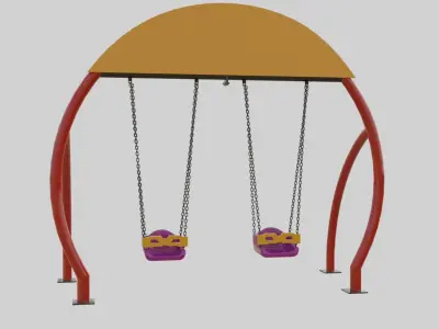 Playground Rounded Swing - 01 3D model
