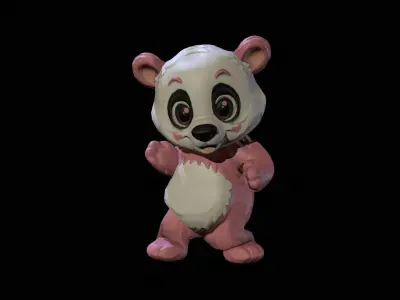 Panda mobile ready Low-poly 3D model