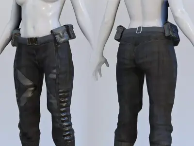 Tactical Pants Game ready  Low-poly 3D model