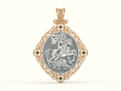 Icon of St George the victorious angel 863 3D print model