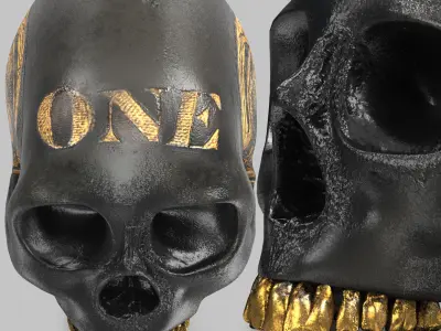 black skull head 3D model