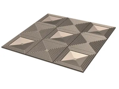 Parametric Decorative Panel 03 Chrome Low-poly 3D model