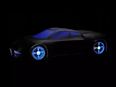 Car 3D with lights 3D model
