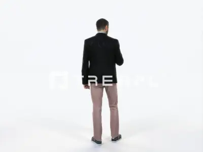 Portrait 03A Drinking Coffee Casual Man Low-poly 3D model