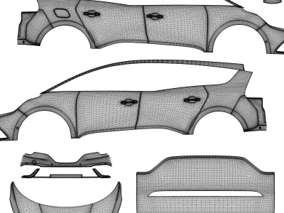 2017 Renault Scenic Grand with French Police Nationale Livery Low-poly 3D model