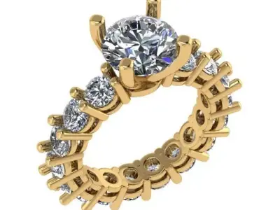 solitaire full eternity Diamond ring  3D print model