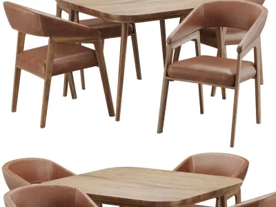 Dinning chair and table55 3D model
