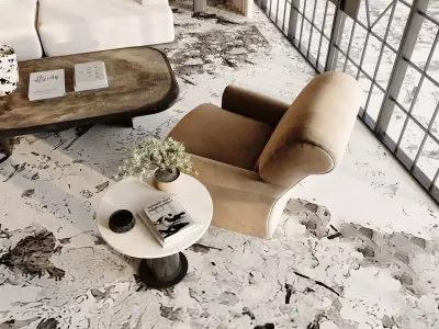 Modern Luxury Coastal Office Lounge 3D model