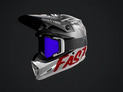 Bell Moto-9 Flex Fasthouse Helmet with Mask High Poly 3D model