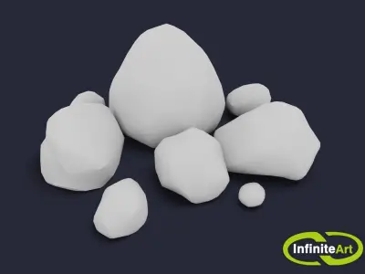 Rocks three Free low-poly 3D model