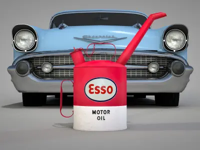 Gas Station Oil Can 50s 3D model
