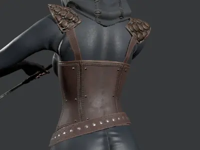 Dagger girl assassin  Low-poly 3D model