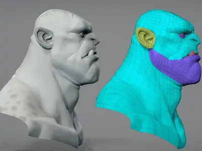Cartoon male character Orc base mesh 3D model