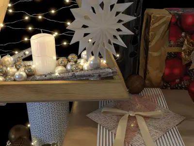 New Year Decor Set Low-poly 3D model