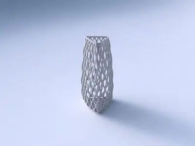 Vase triangle with diagonal grid lattice 3D print model