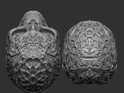 Skull ornamental 3D print model purchase