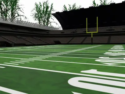 American football stadium Low-poly 3D model 12