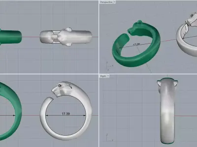 ring woman men  3D print model 2